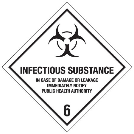 Bsc Preferred 4 x 4'' - ''Infectious Substance - 6'' Labels BUY00025383